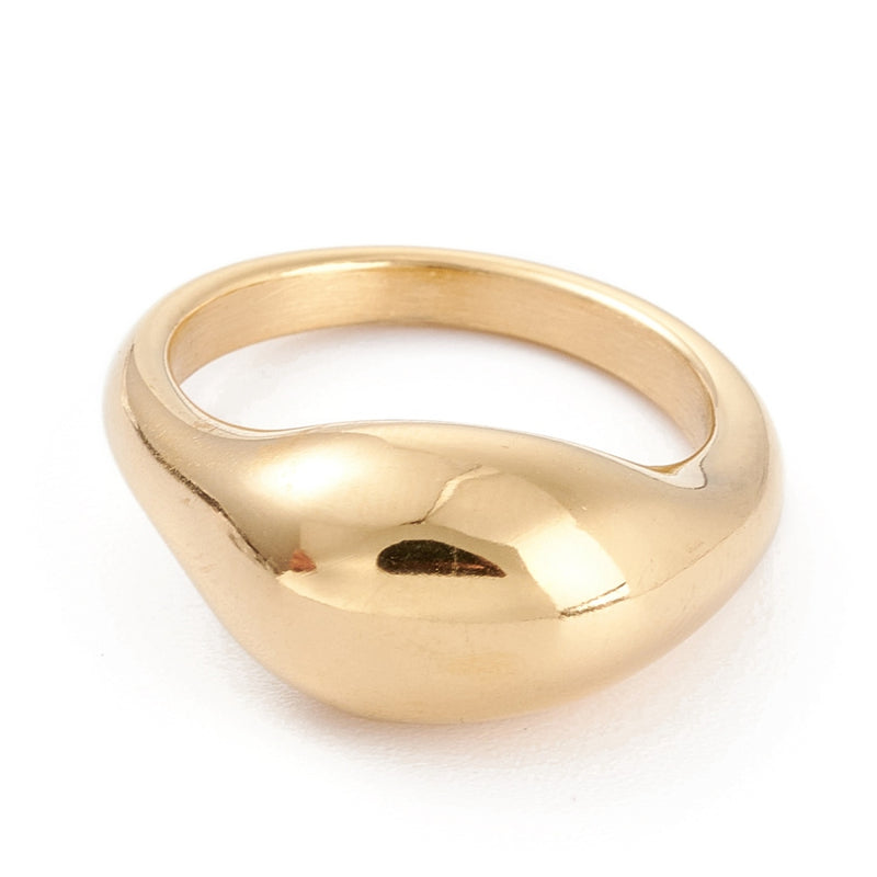 Stainless Steel Gold Round Ring