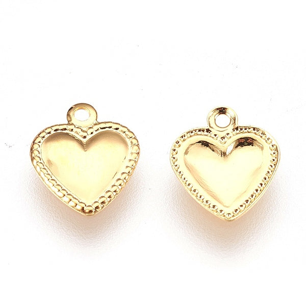 18k Gol Plated Stainless Steel Heart Charm