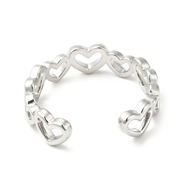 Stainless Steel Adjustable Connecting Heart Ring