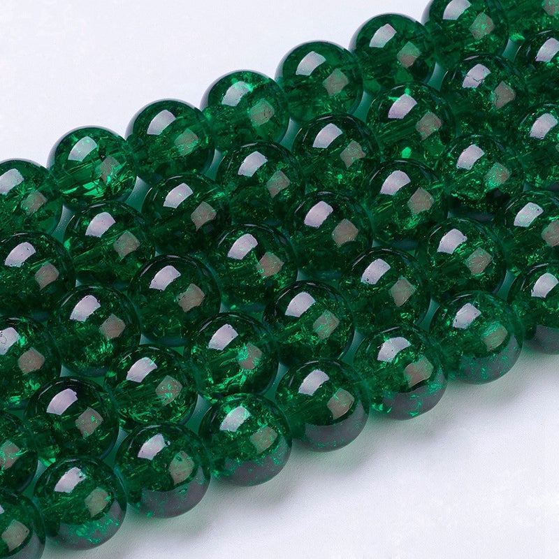 Cracked Glass Round Bead Strands (10mm)