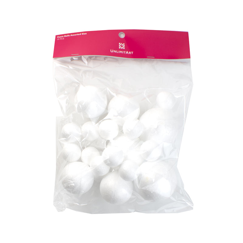 Polyfoam Balls Assorted Sizes (19 PCS)
