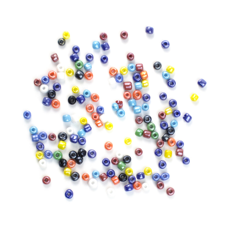 Round Glass Seed Beads (Opaque Lustered Mixed Colors)