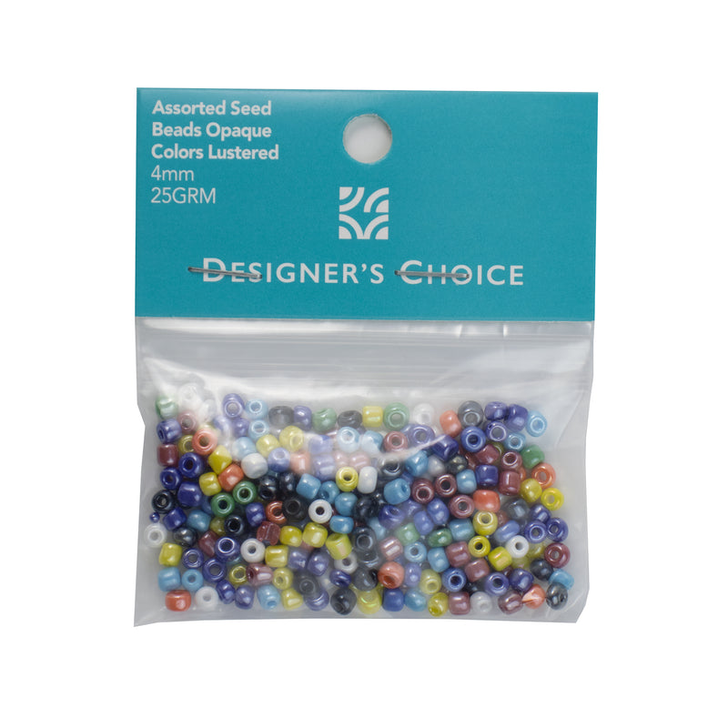 Round Glass Seed Beads (Opaque Lustered Mixed Colors)