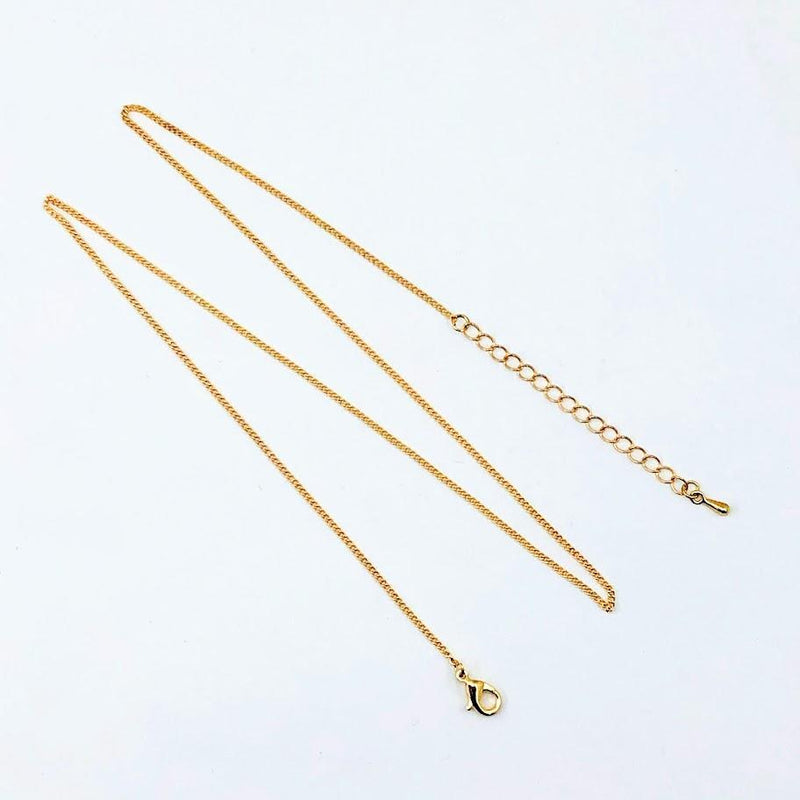 Brass Curb Chain Necklaces with Lobster Clasp Gold Plated
