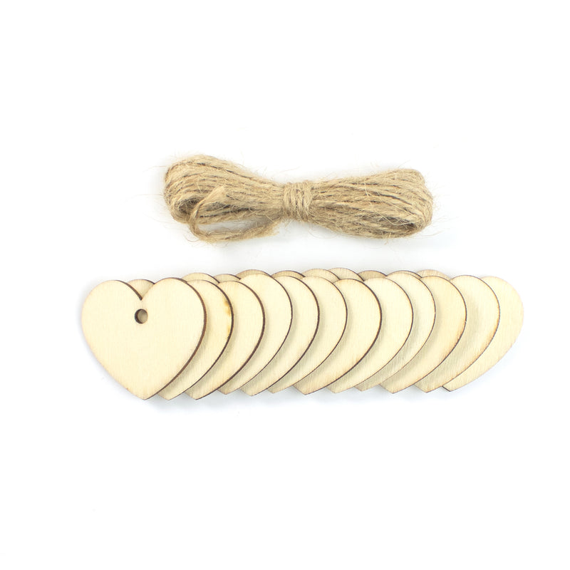 Wood Heart Tag with Jute