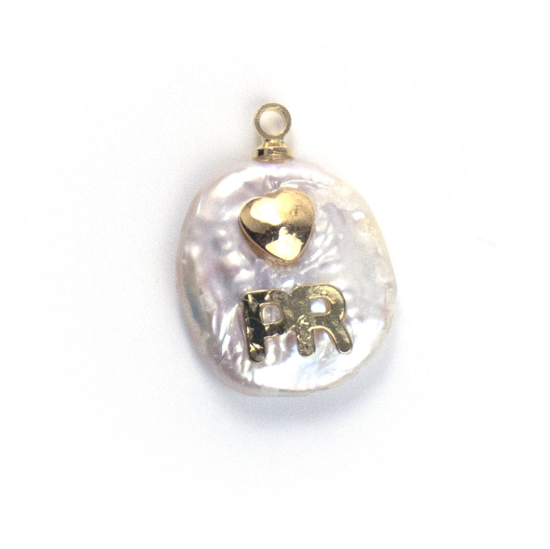 Mother Pearl w/ Heart and PR Gold