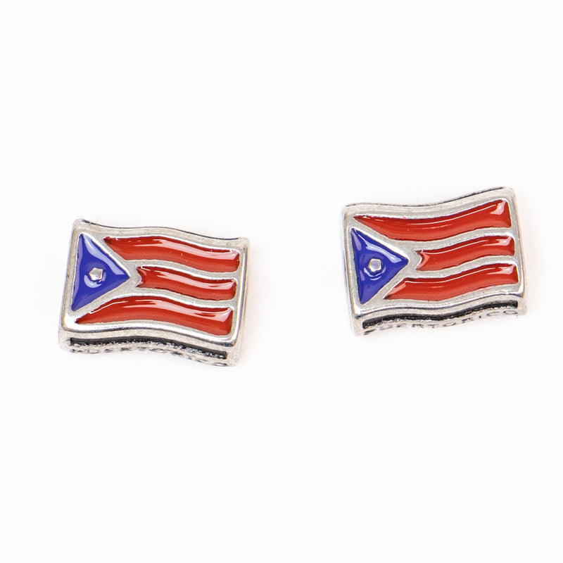 Stainless Steel Puerto Rico Flag Bead Spacer