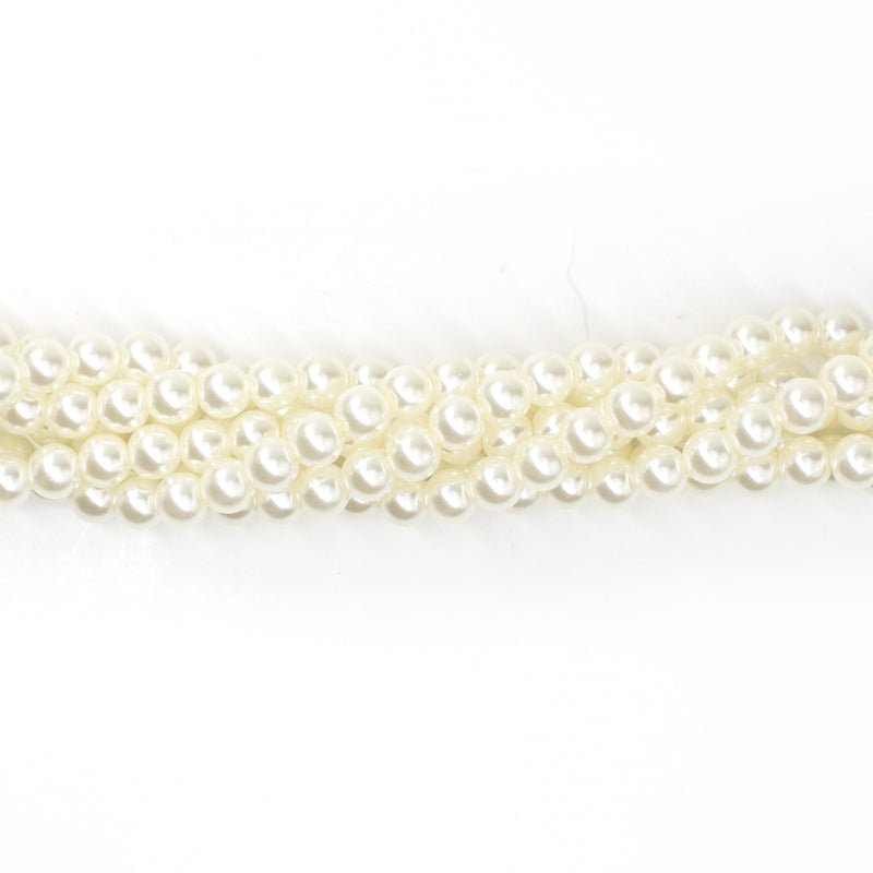 Ivory Round Glass Pearl Strands