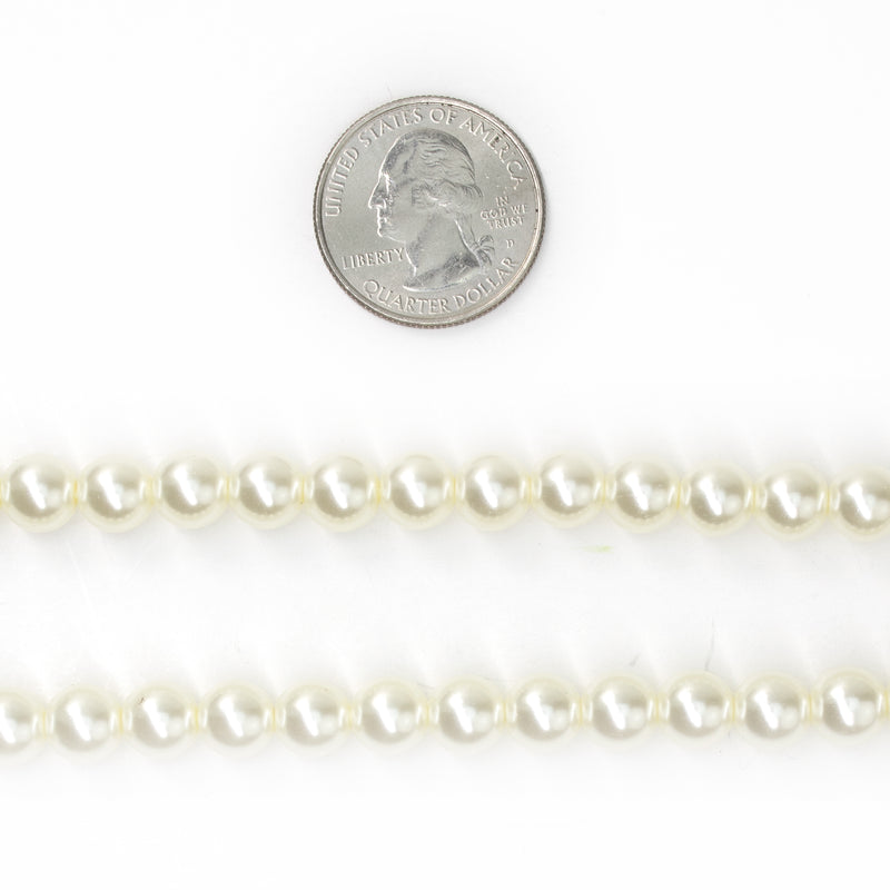 Ivory Round Glass Pearl Strands