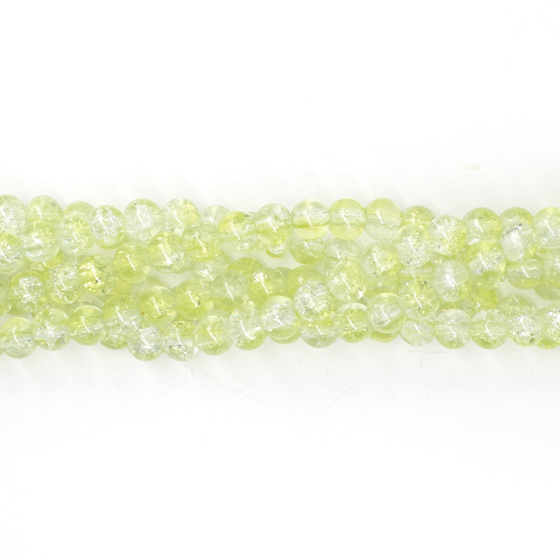 Cracked Glass Round Bead Strands (6mm)