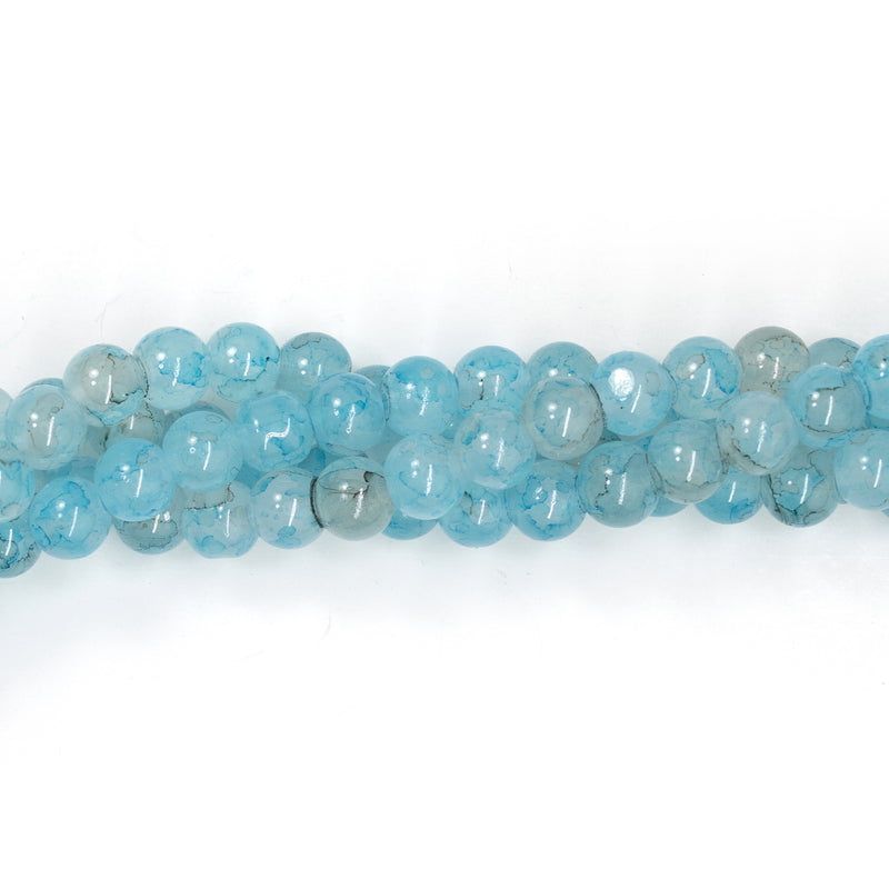 Glass Round Agate Bead Strands