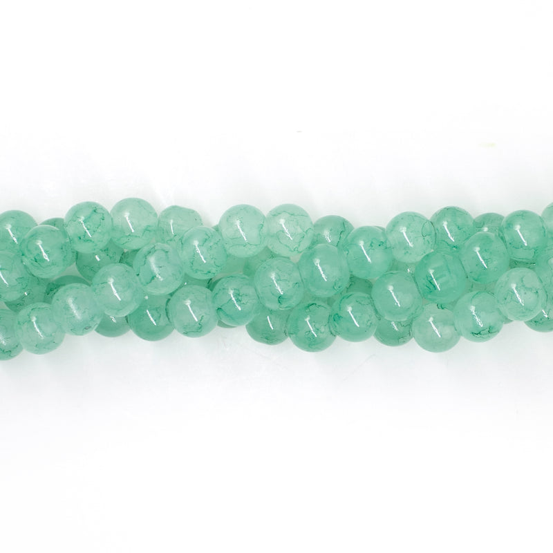 Glass Round Agate Bead Strands
