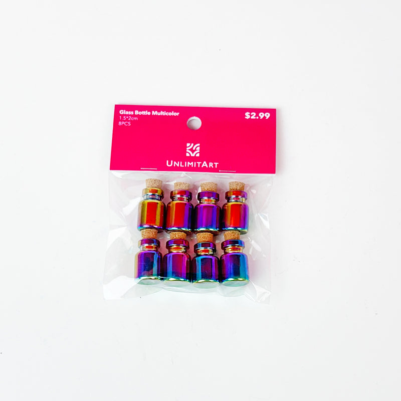 Multicolor Glass Bottles with Cork 5ml (8 PCS)