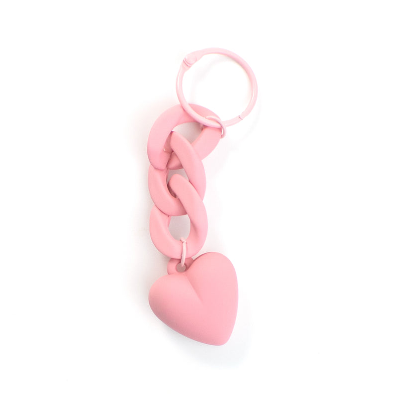 Rubber Heart Keychain with Chain