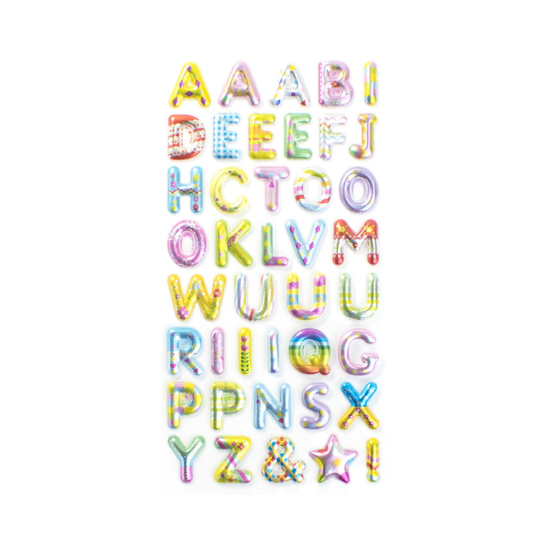 Shinny Embossed Alphabeth Letter Stickers