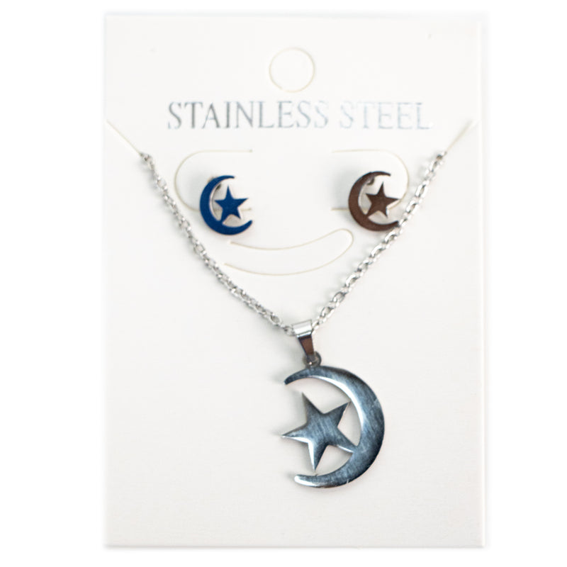 Stainless Steel Moon & Star Set