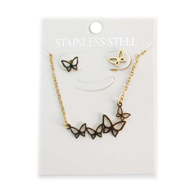 Stainless Steel Hollow Butterflies Set