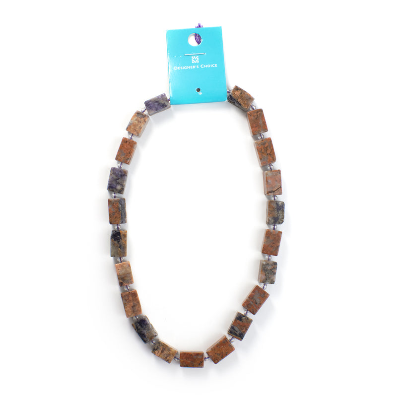 Natural Stone Strand Squared (Brown and Deep Blue)