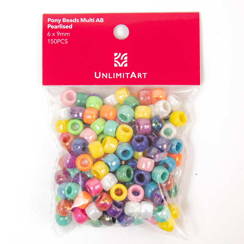 Pony Beads Multicolor AB Pearlized