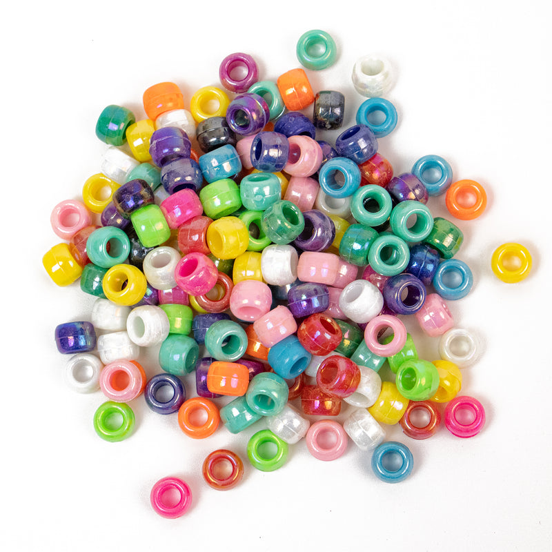 Pony Beads Multicolor AB Pearlized