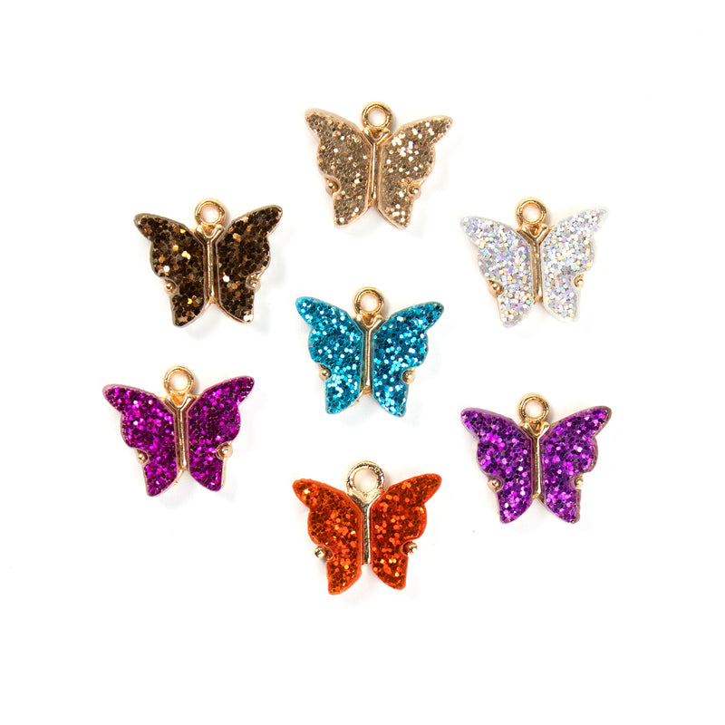 Alloy Charms Glitter Butterfly