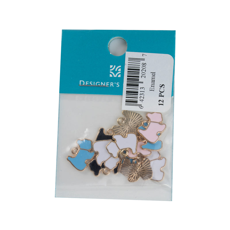 Alloy Enamel Dog Charm in Assorted Colors