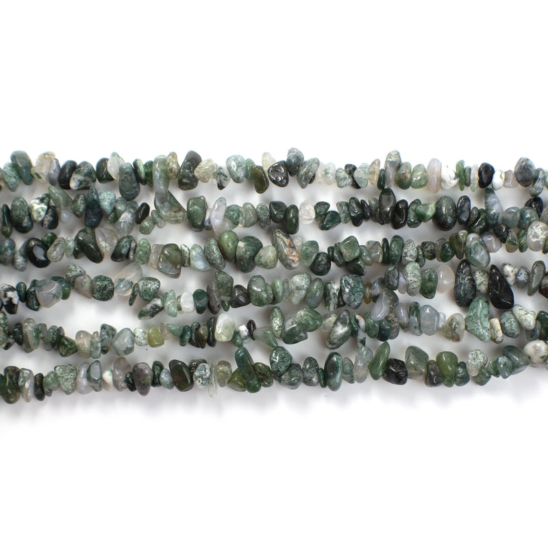 32 inch Chip Strand (Moss Agate)