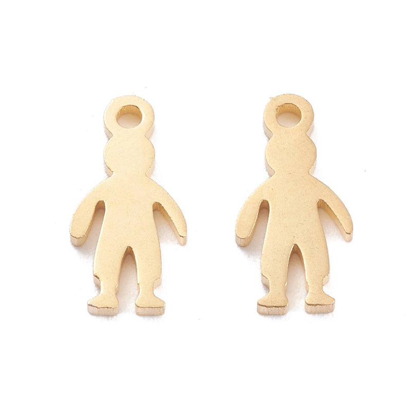 Stainless Steel Boy Gold Charm