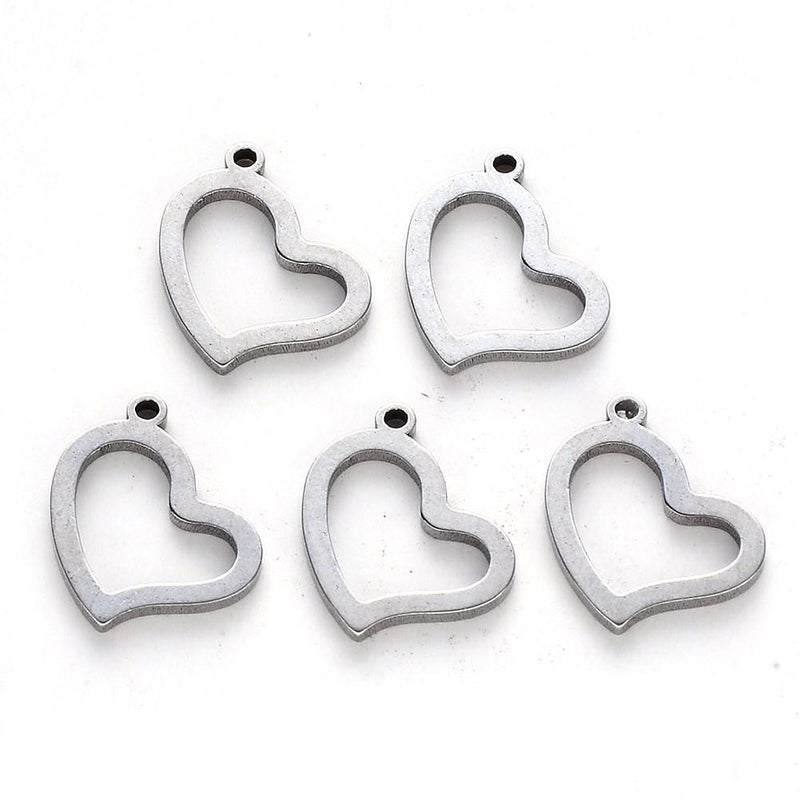 Stainless Steel Side Heart Charm
