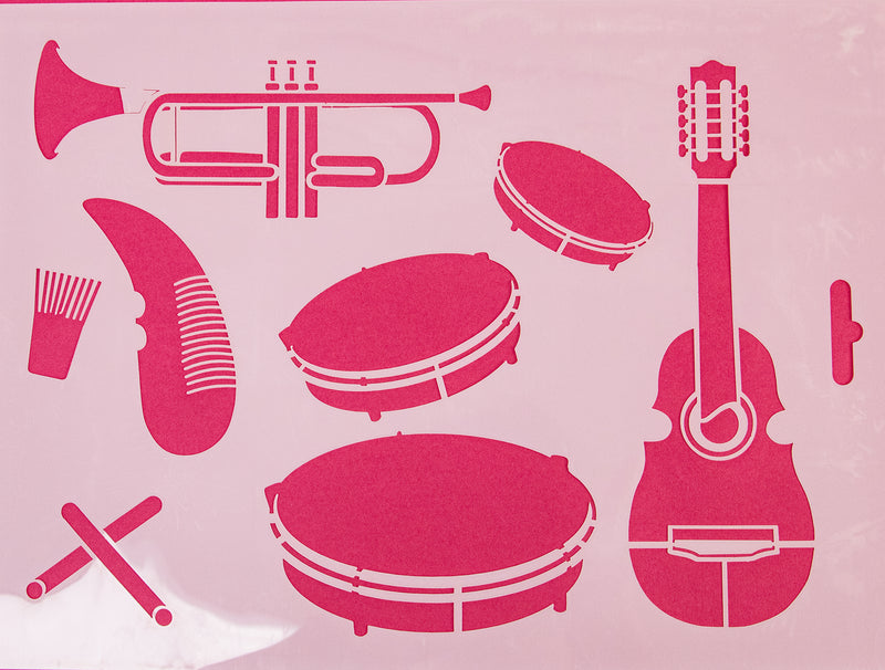 Stencil Puerto Rico Musical Instruments