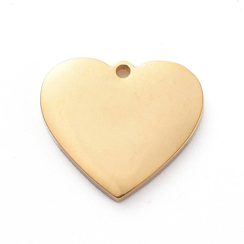 Stainless Steel Stamping Blank Heart Tag Pendant