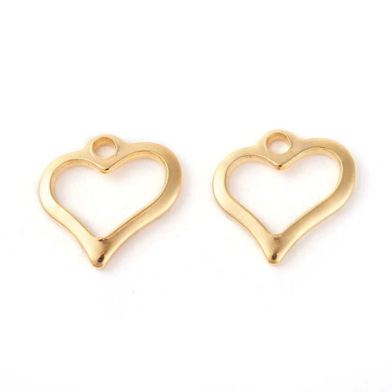 Stainless Steel Hollow Heart Charms