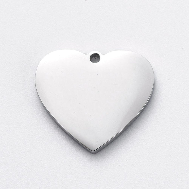 Stainless Steel Stamping Blank Heart Tag Pendant
