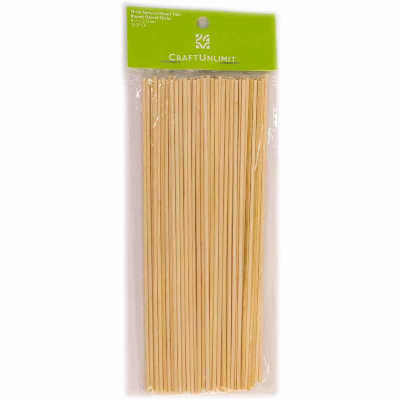 Wood Thin Round Dowel Sticks (2.5mm thicknes)