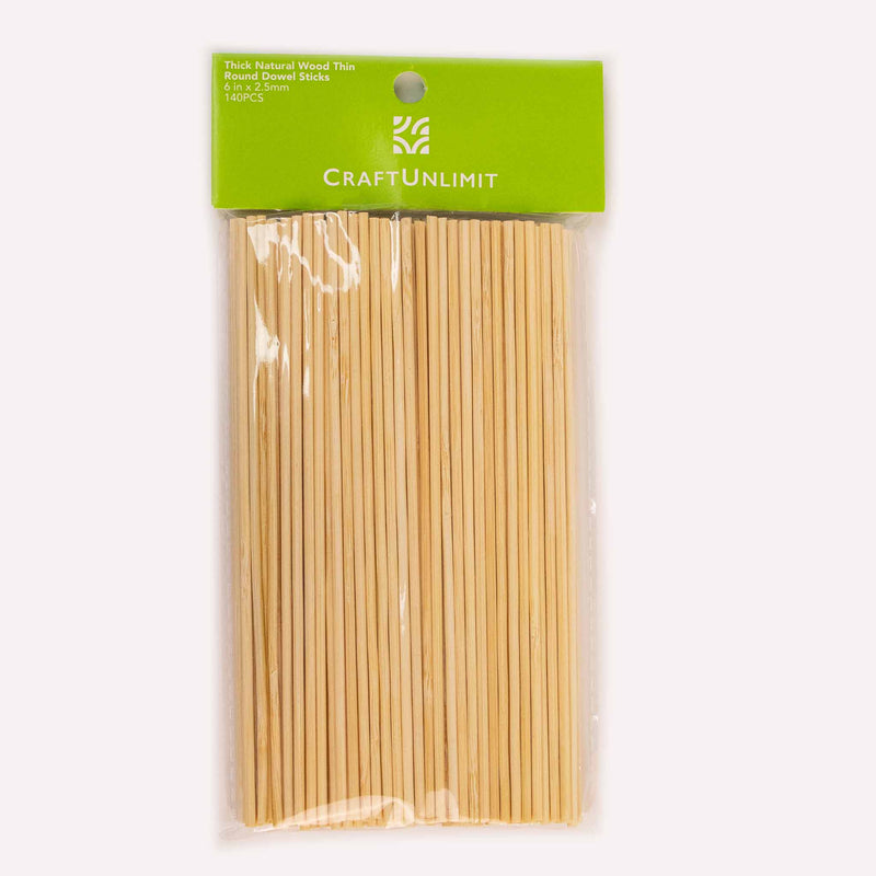 Wood Thin Round Dowel Sticks (2.5mm thicknes)