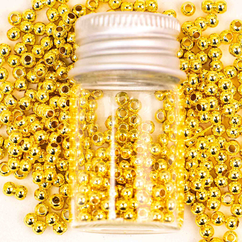 18k Gold Plated Round Beads