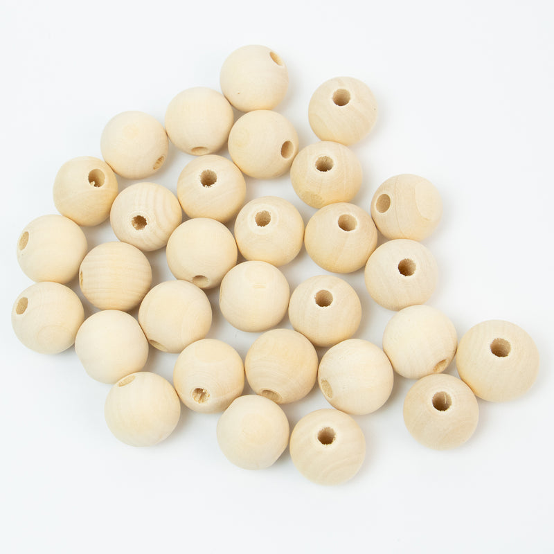 Wood Round Natural Beads