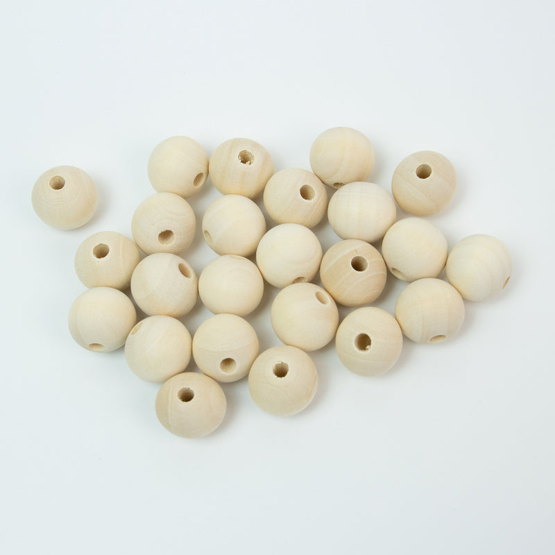 Wood Round Natural Beads