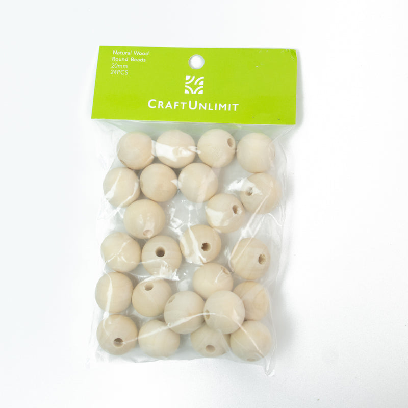 Wood Round Natural Beads