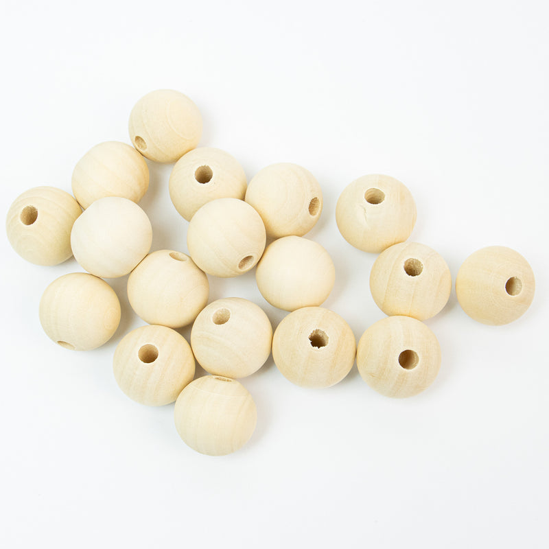 Wood Round Natural Beads