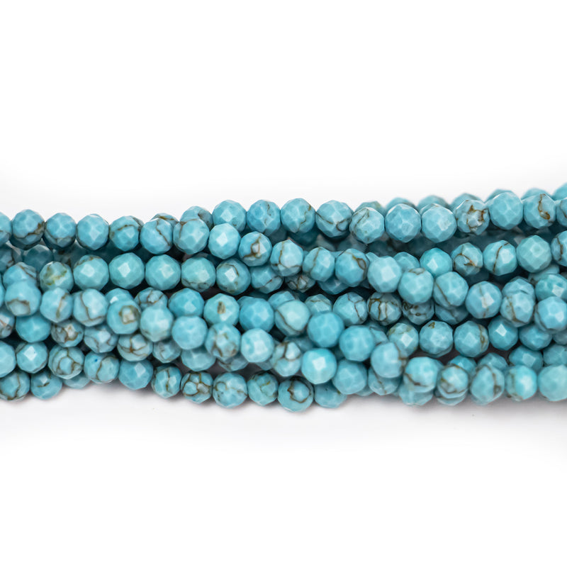 3mm Semiprecious Natural Stone Turquoise Bead Strand