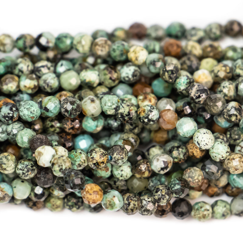 3mm Semiprecious Natural Stone African Turquoise Bead Strand