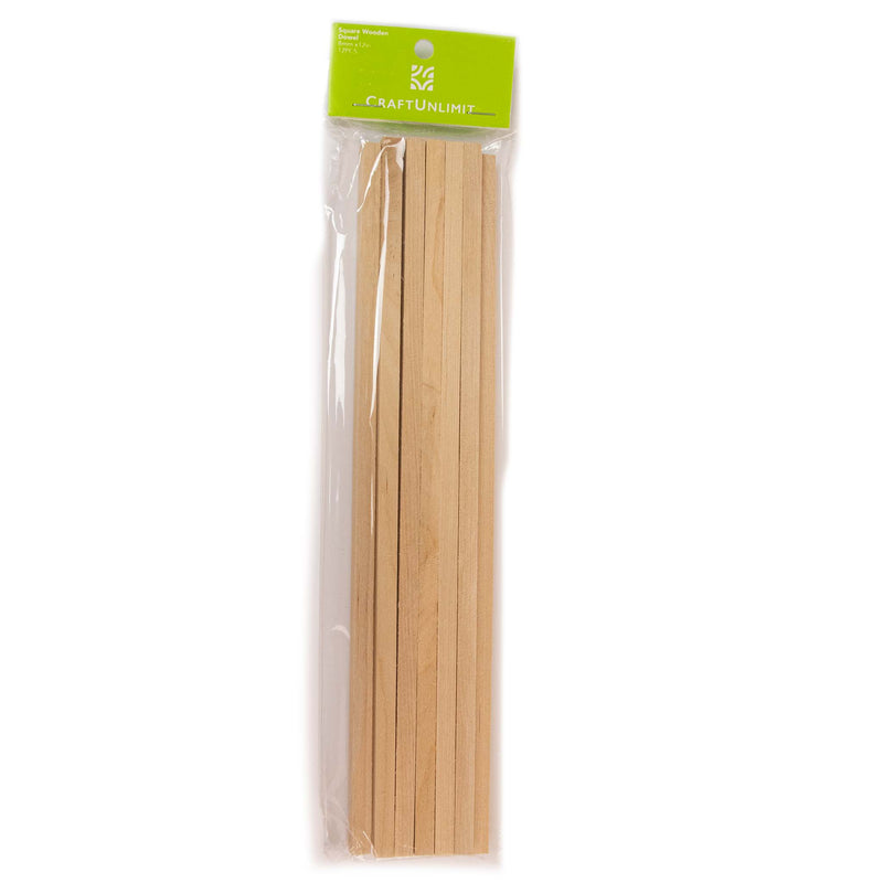 Wood Square Craft Dowels (12 inch long)