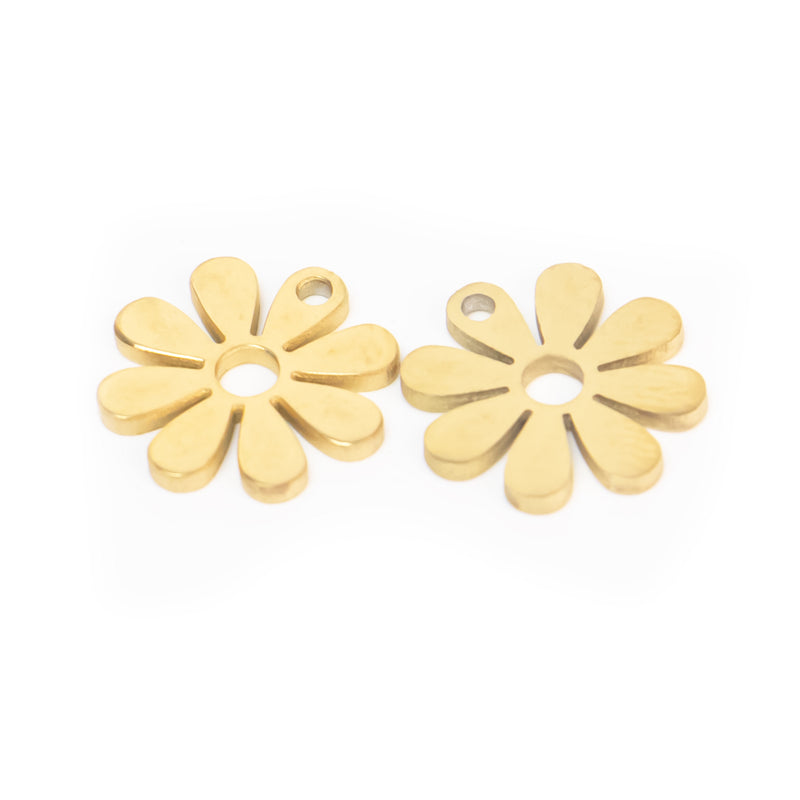 18k Gold Plated High Quality Stainless Steel Mini Flower Charm