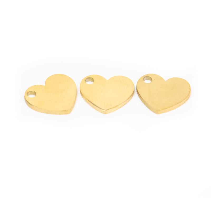 18k Gold Plated High Quality Stainless Steel Mini Heart Charm