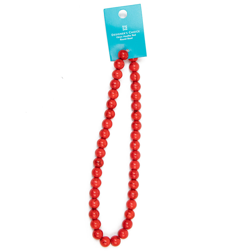 Red Howlite Round Bead Strand