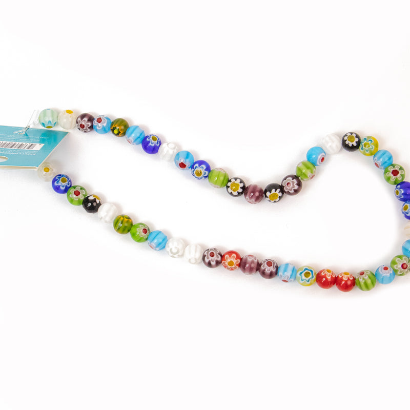 Round Millefiori Glass Bead