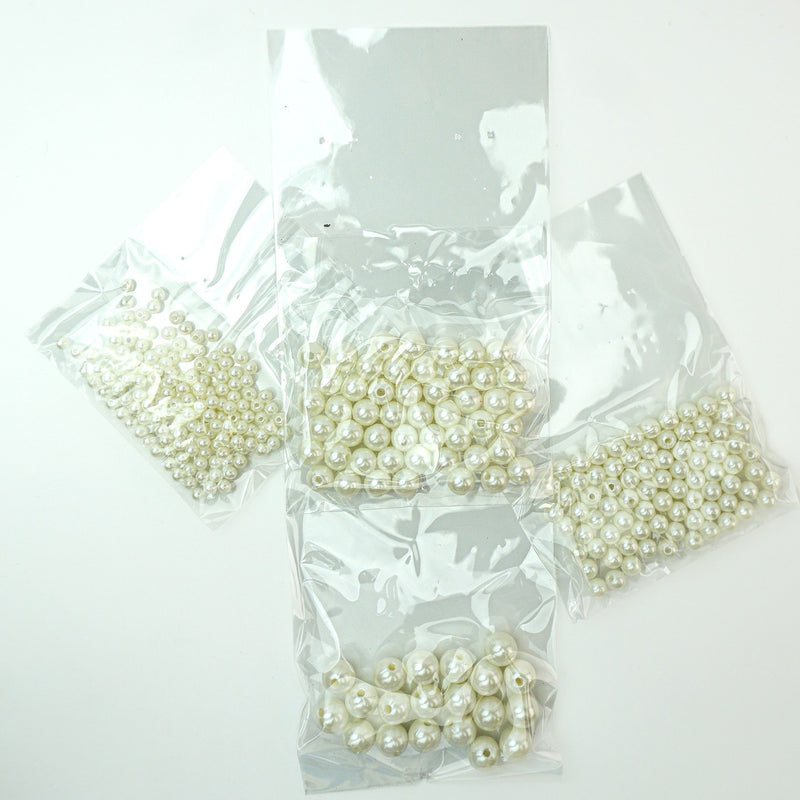 Ivory Plastic Pearl Bead Assortment