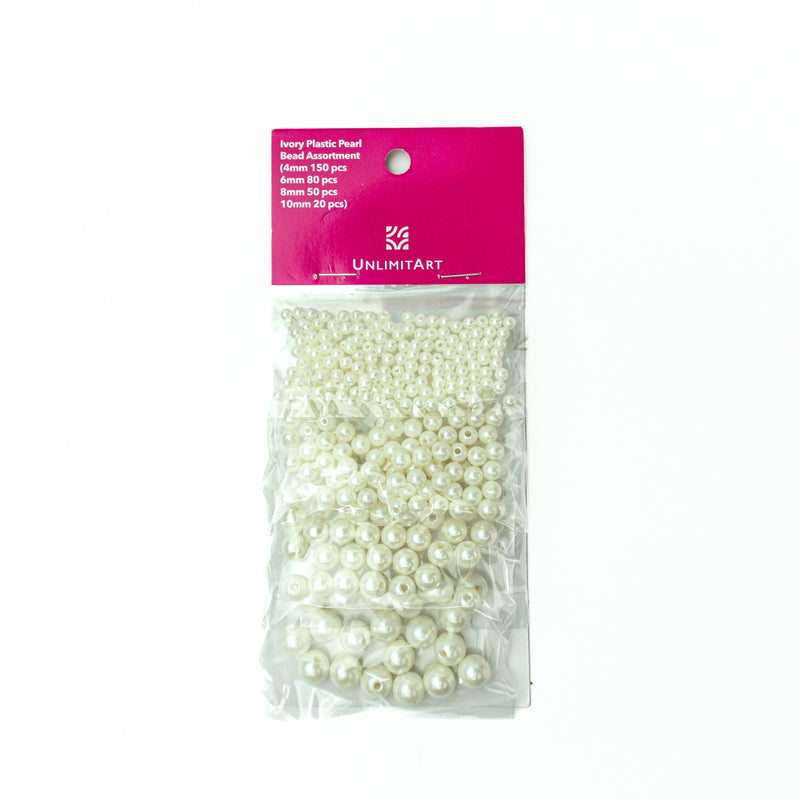 Ivory Plastic Pearl Bead Assortment