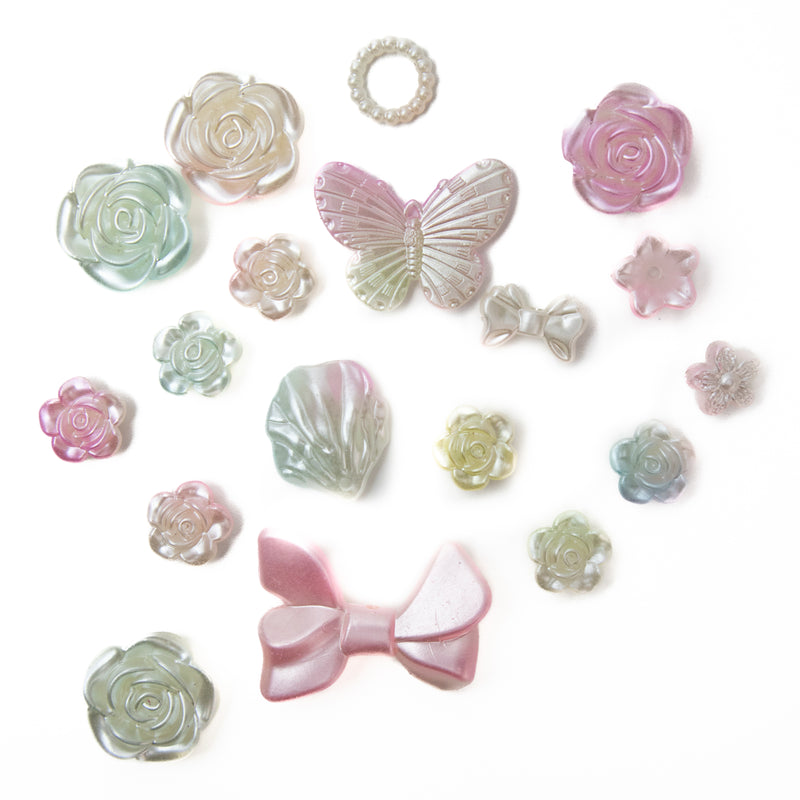 Plastic Coquette Bow Bead Mix